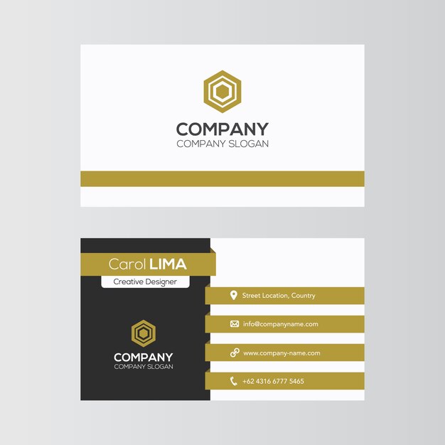 Gold and white business card