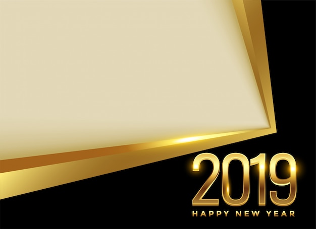 Golden 2019 new year background with text space