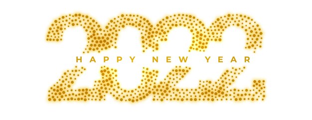 Golden 2022 sparkle text for new year