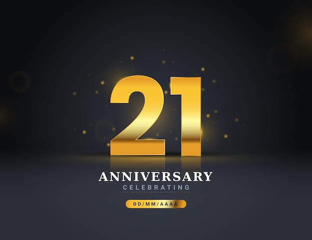 Golden 21 anniversary background