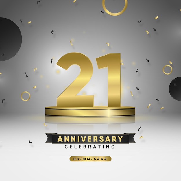 Golden 21 anniversary background