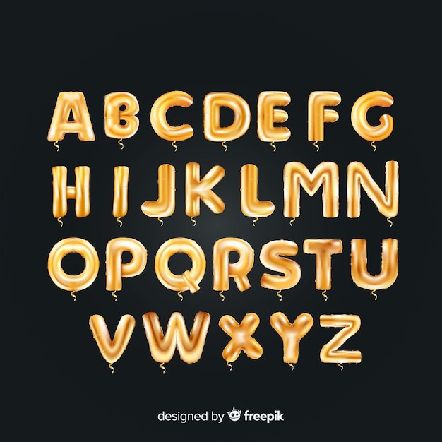 Golden alphabet balloon