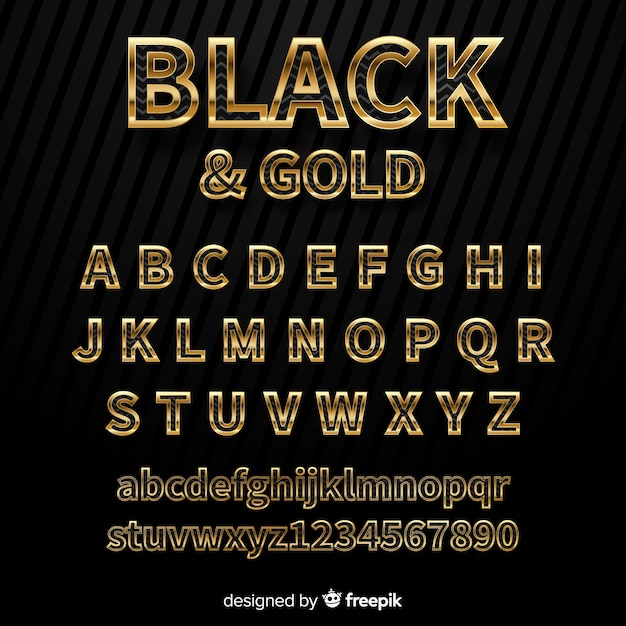 Golden alphabet template