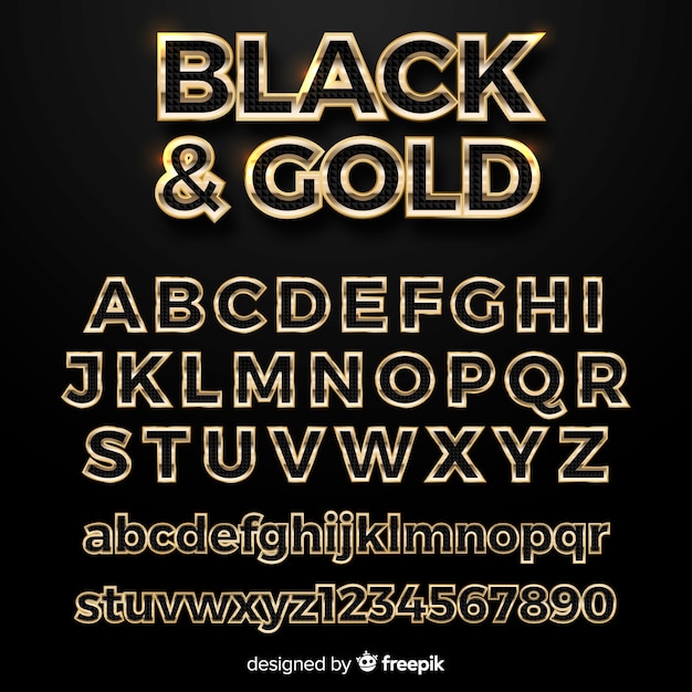 Golden alphabet template