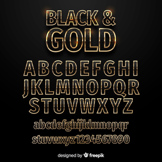 Golden alphabet template