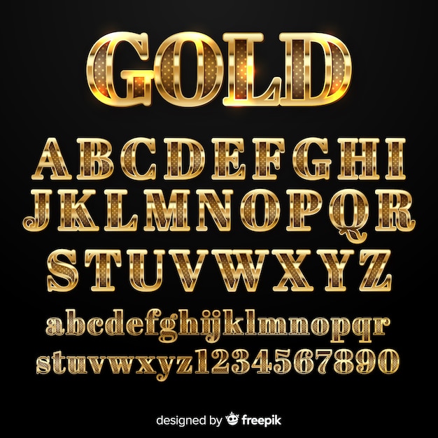 Golden alphabet template