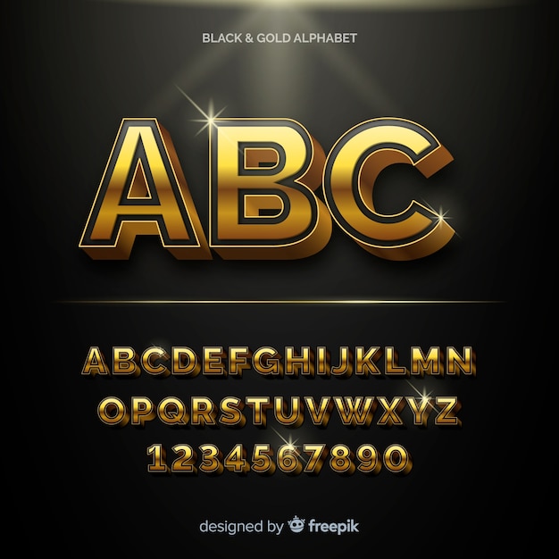 Golden alphabet template