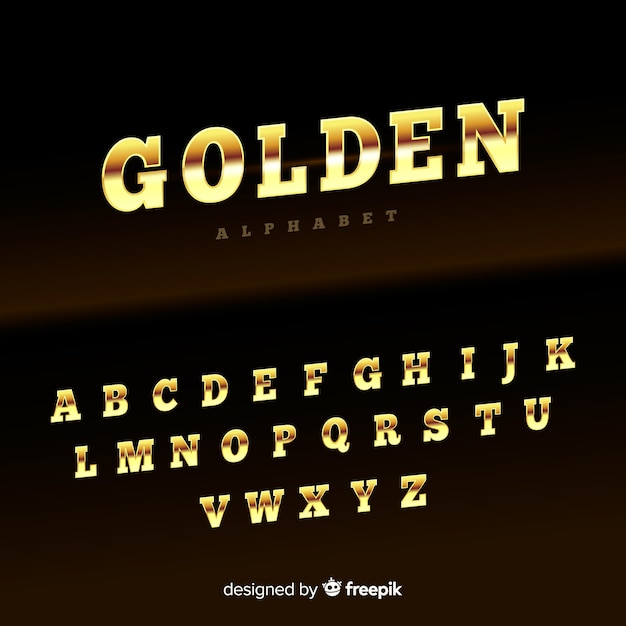 Free vector golden alphabet