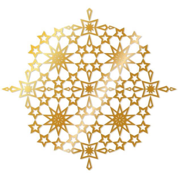 Free Vector golden arabic mosaic decoration