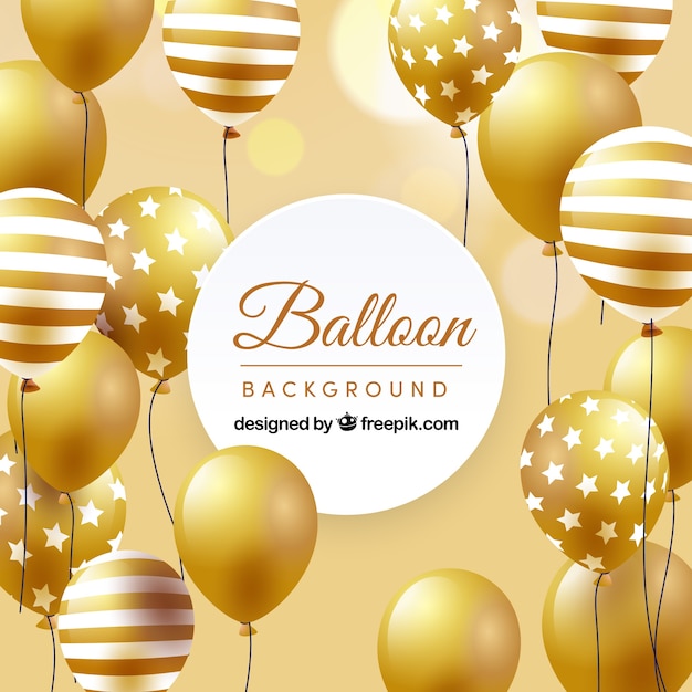 Free Vector golden balloons background 