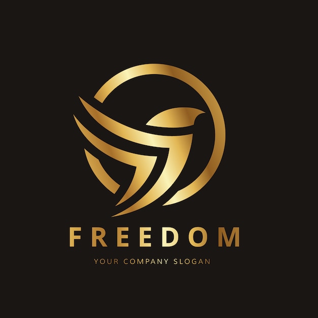 Free Vector golden bird logo design