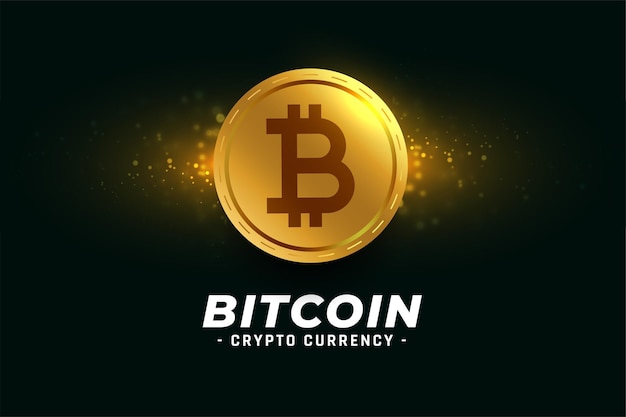 Golden bitcoin cryptocurrency coin background