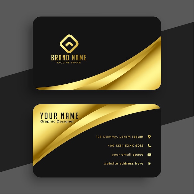 Free Vector golden and black ready vip business card template