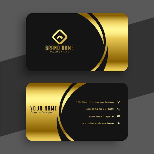 Golden and black royal business card template