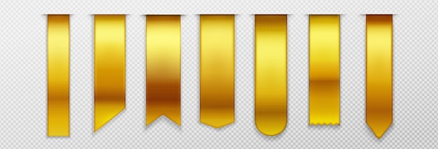 Free Vector golden bookmarks ribbon banner 3d vector mockup