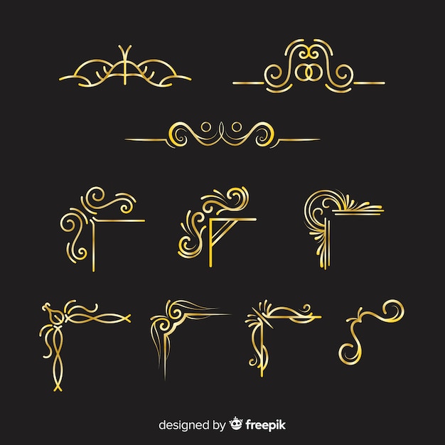 Golden border ornament collection