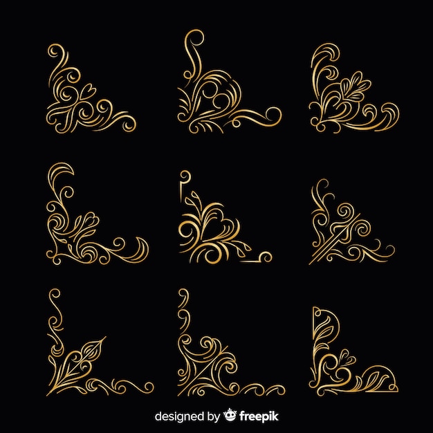 Golden border ornament collection