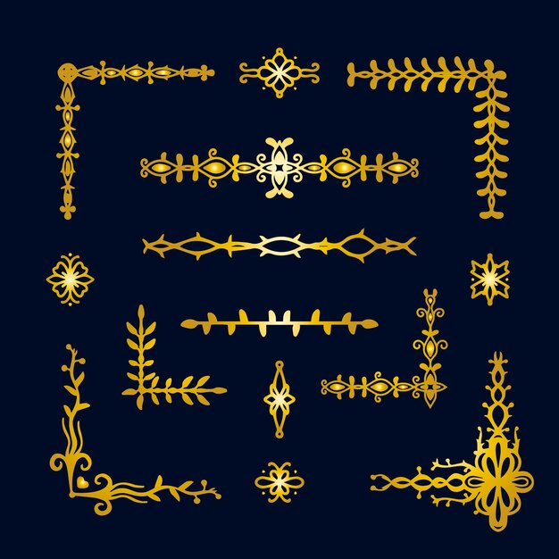 Golden border ornament pack