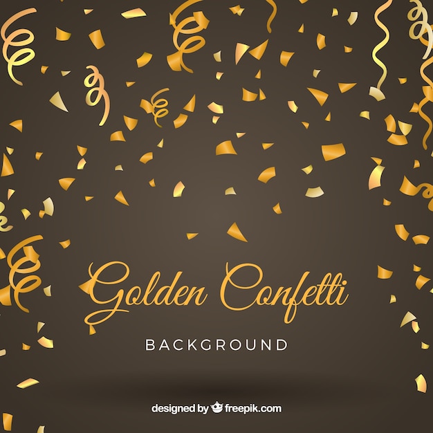 Free vector golden and bright confetti background