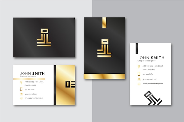 Golden business card template