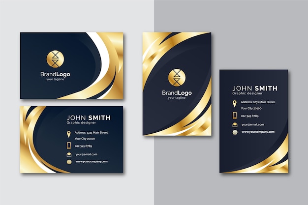 Golden business card template