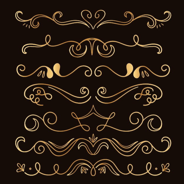 Golden calligraphic ornament collection