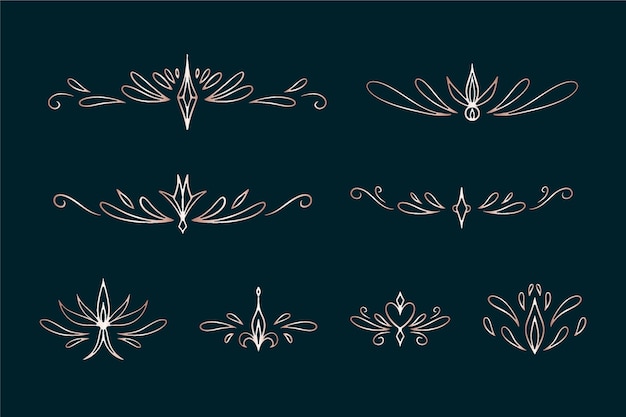 Free Vector golden calligraphic ornament set