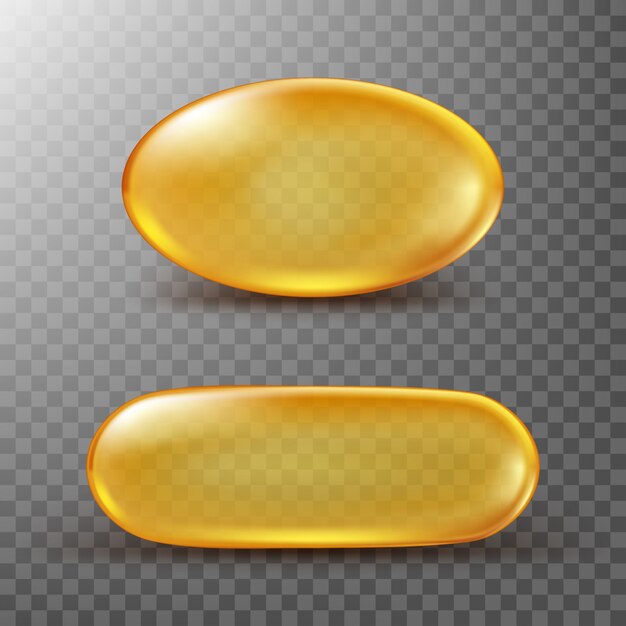   golden capsule of fish oil or vitamin