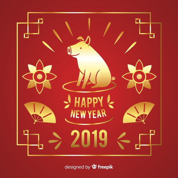 Golden chinese new year background