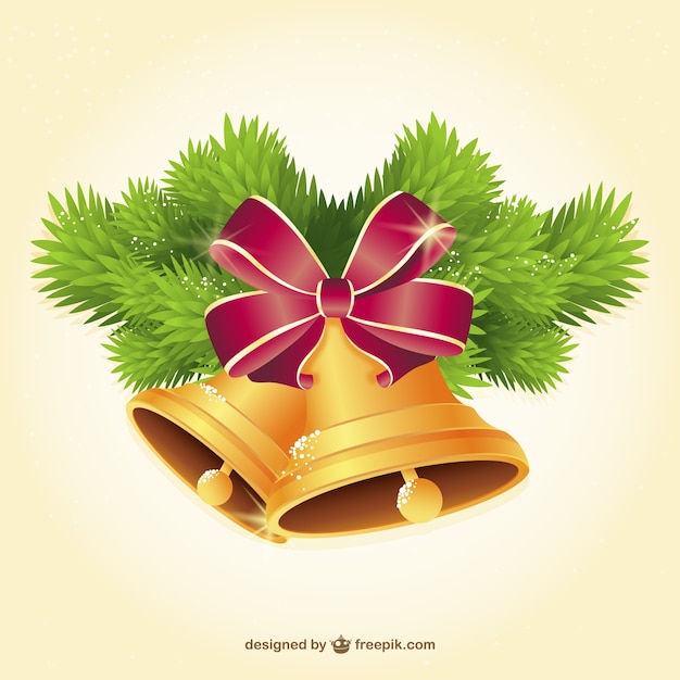 Golden Christmas bells illustration