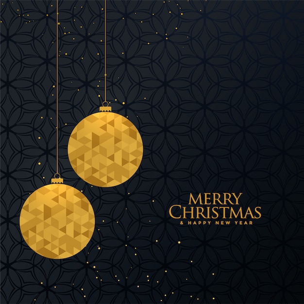 Free vector golden christmas creative ball greeting design