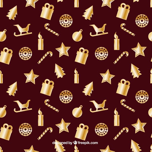 golden christmas elelemnts pattern