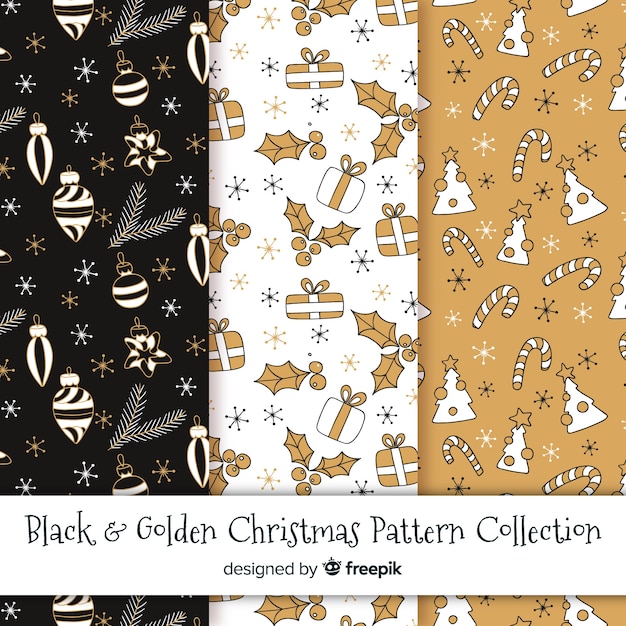 Golden christmas pattern