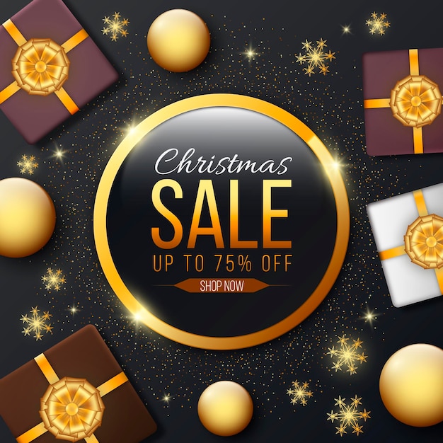 Golden christmas sale template