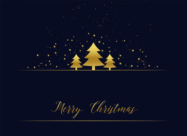 Golden christmas tree premium greeting