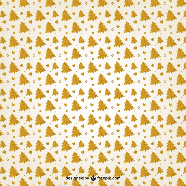 Golden christmas tress pattern