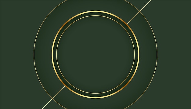 Golden circle frame on green background