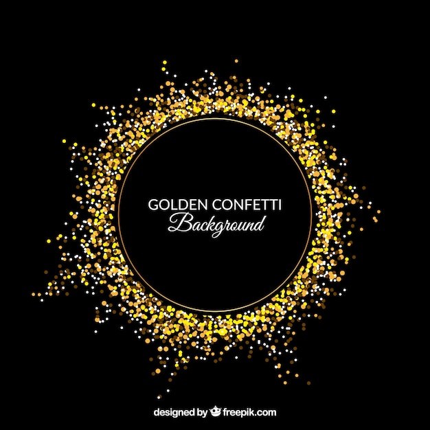 Free Vector golden confetti background in realistic style