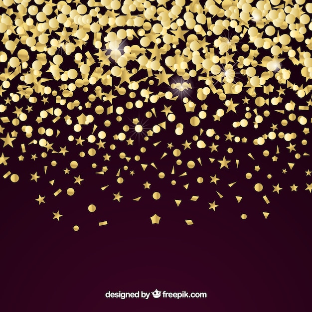 Golden confetti background