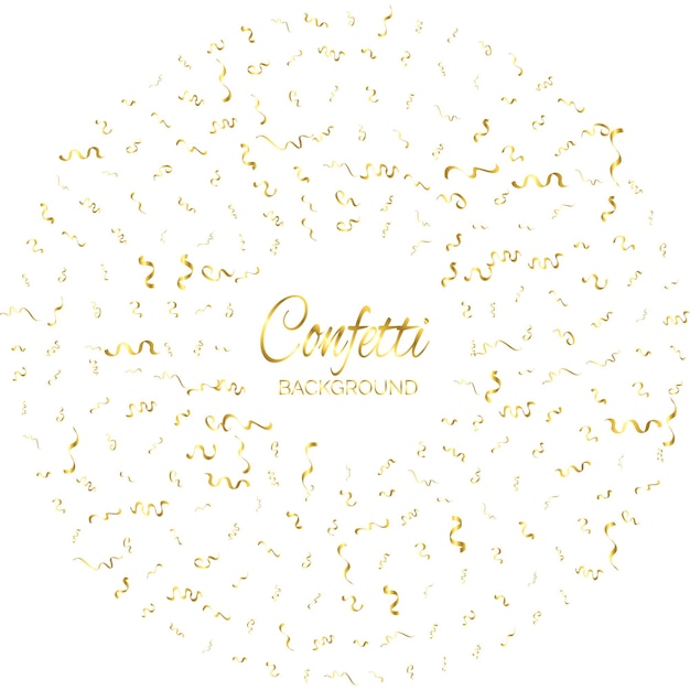 Free vector golden confetti isolated festive background vector illustration