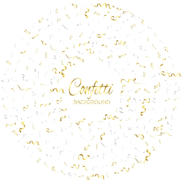 Free vector golden confetti isolated festive background vector illustration