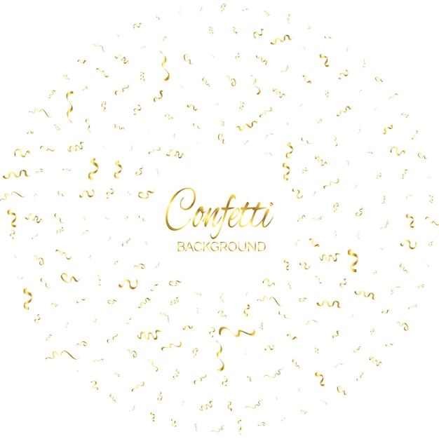 Golden Confetti And Streamer Ribbon Falling On Transparent Background Vector