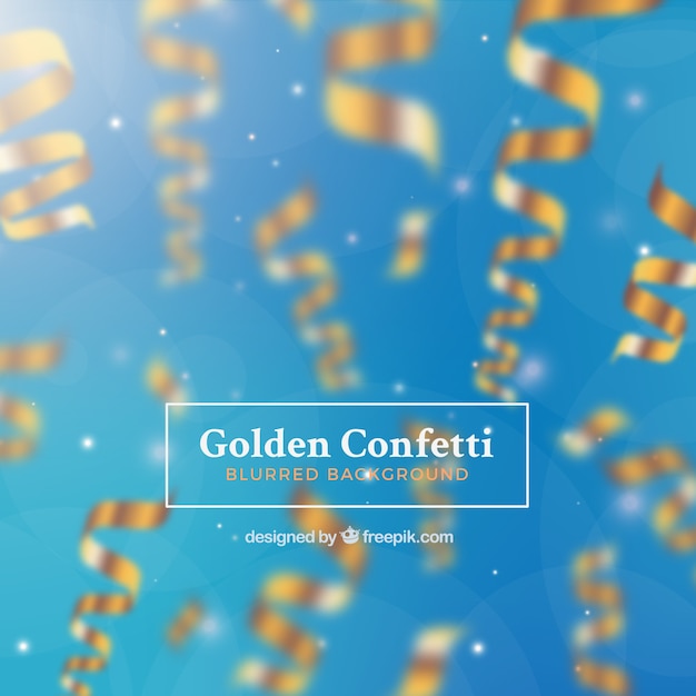 Free Vector golden confetti with blurred background 