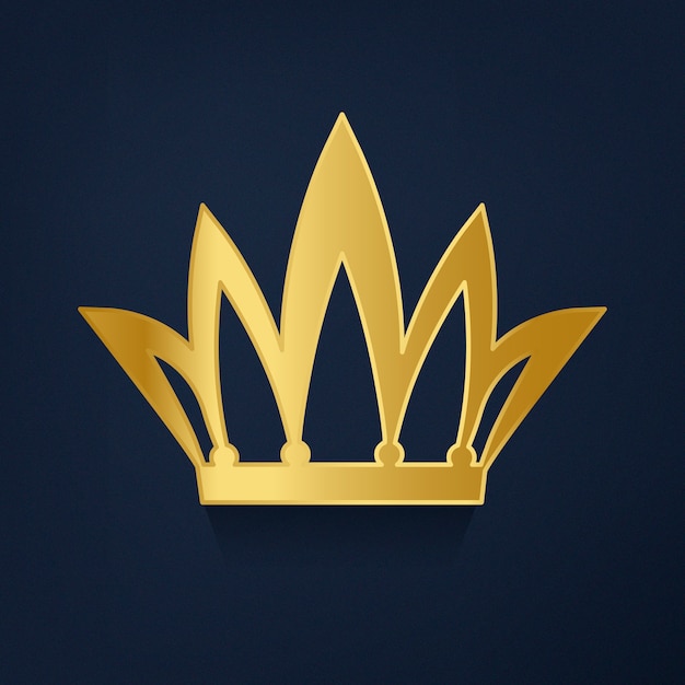 Free Vector golden crown on blue background vector