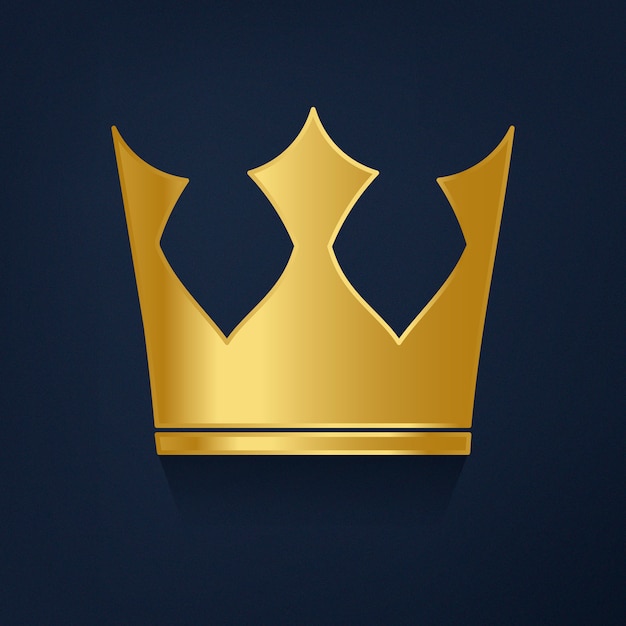 Golden crown on blue background vector