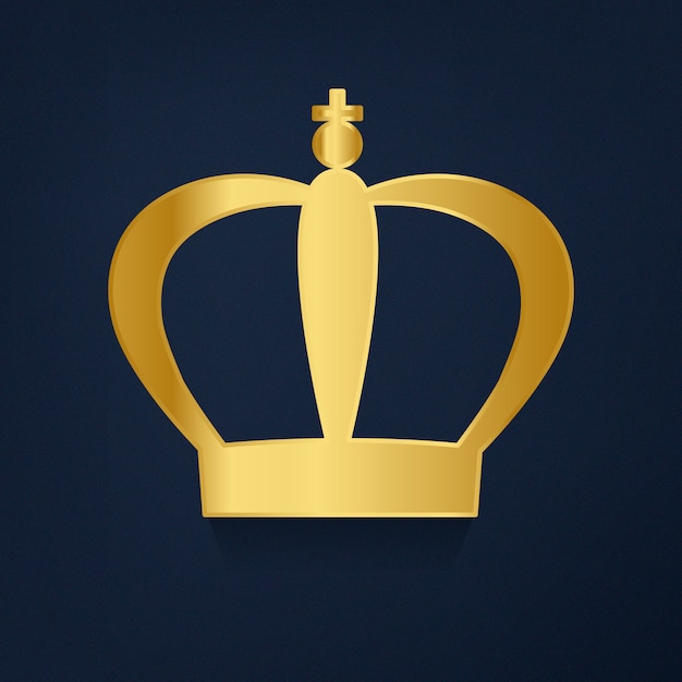 Golden crown on blue background vector