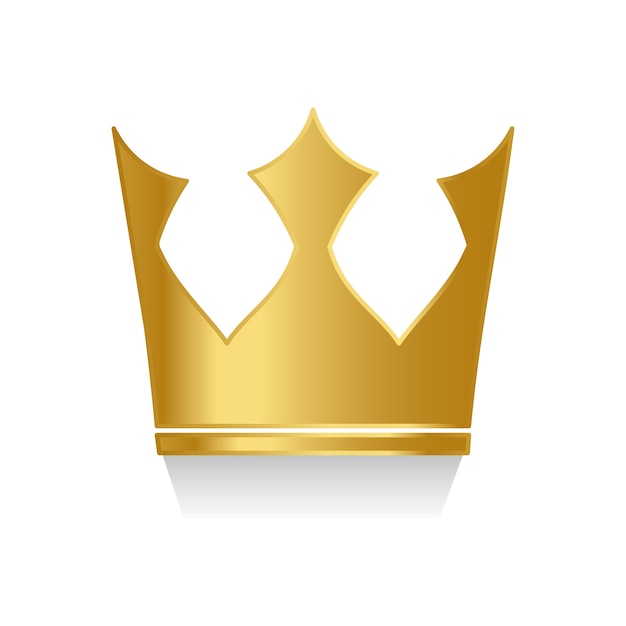 Golden crown on white background vector