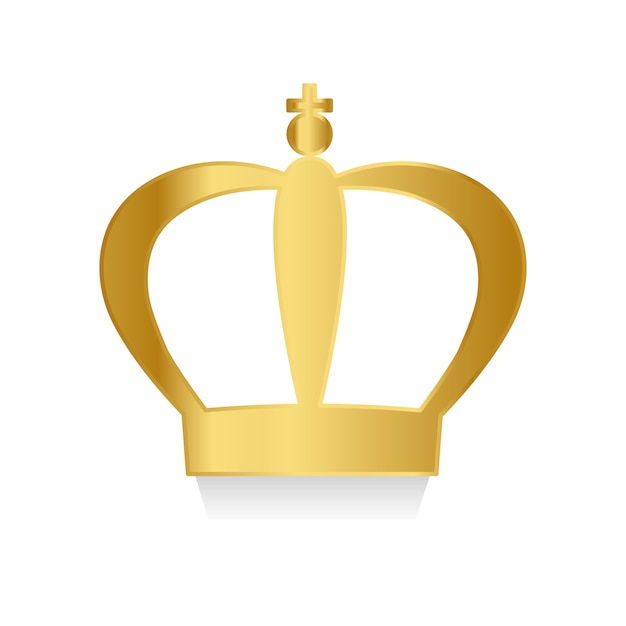 Free Vector golden crown on white background vector