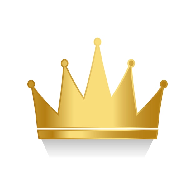 Golden crown on white background vector