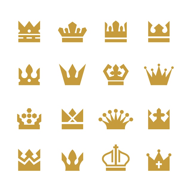 Free vector golden crowns collection